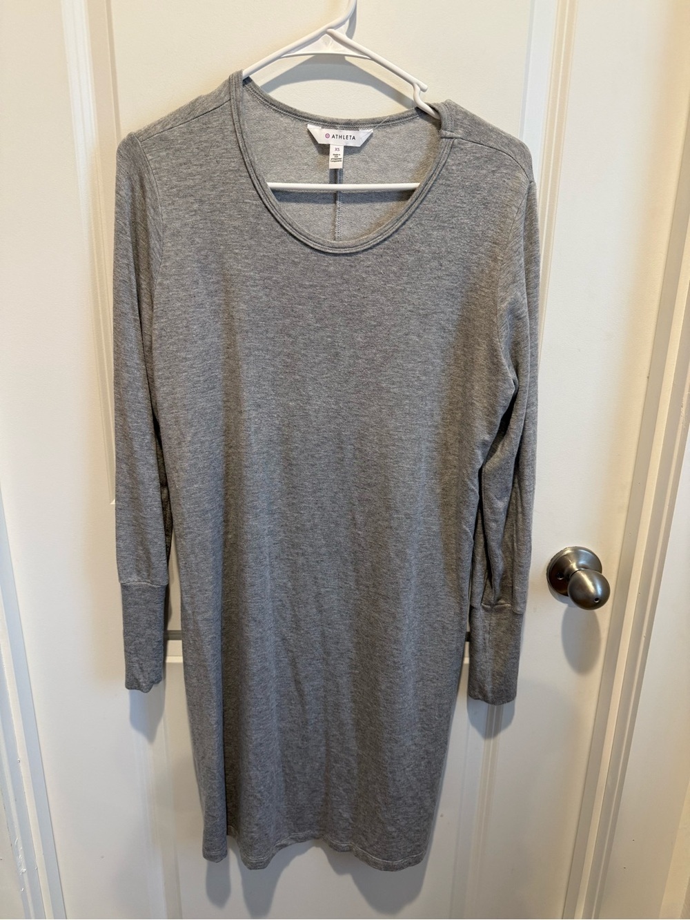 Athleta Gray Long Sleeve Knit Sweatshirt Dress XS Athleisure Casual